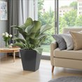 thumbnail image 3 of Noble House 18" Tapered Metal Planter, Indoor/Outdoor, Drainage Hole, Black, 3 of 5