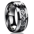 thumbnail image 3 of Grandest Birch Men Celtic Dragon Carving Titanium Steel Wedding Band Ring Jewelry Gift Titanium Steel Blue, 3 of 5