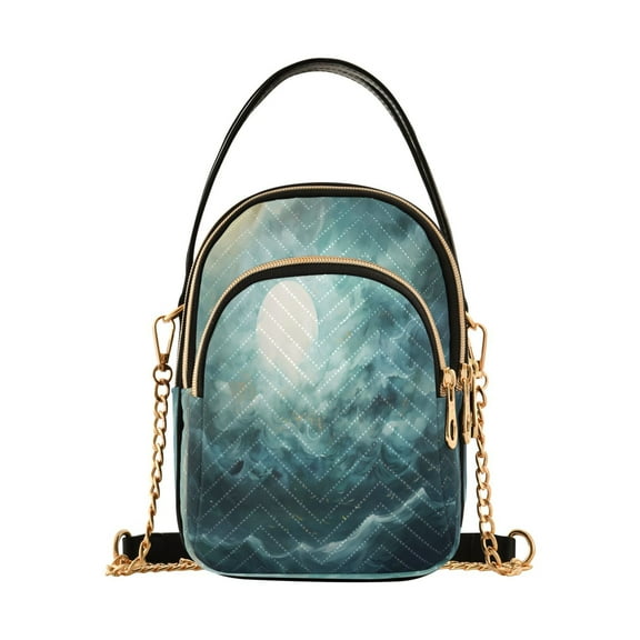 ALAZA Chain Crossbody Bags for Women Moon on Sky Shoulder Handbag Phone Purse