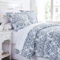thumbnail image 6 of Southshore Fine Living, Inc. Oversized Comforter Bedding Set Down Alternative All-Season Warmth, Soft Reversible Bohemian Paisley Bedspread 3-Piece and 2 Matching Shams, Blue, King/California King, 6 of 9