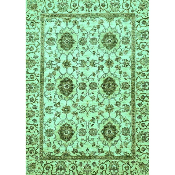 Ahgly Company Machine Washable Indoor Rectangle Abstract Turquoise Blue Modern Area Rugs, 8' x 10'