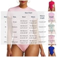 thumbnail image 6 of Pounoo Women's Bodysuits Short Sleeve Crew Neck Solid Color Slim Fit Jumpsuits Casual Daily Wear Stretchy Comfortable Bodycon Tops Gift, 6 of 6