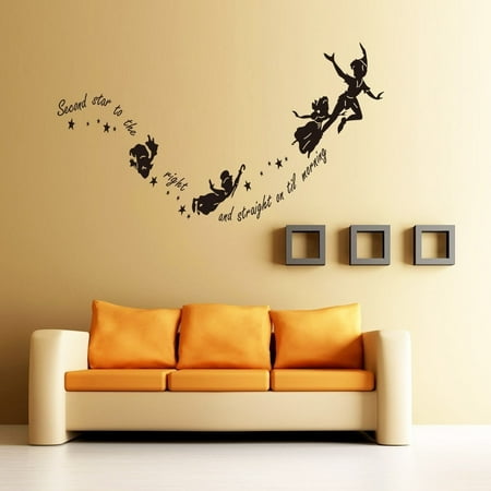Second Star To The Right Quote Tinkerbell Peter Pan Wall Sticker Kids Room Decor Canada - Tinkerbell Home Decor Second Star To The Right Quote Tinkerbell Peter Pan Wall Sticker Kids Room Decor Canada - Tinkerbell Home Decor
