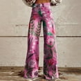 thumbnail image 4 of Summer Pants for Women Wide Leg Pants High Waist Patterned Pants Lightweight Loose Fit Casual Colorful Trouser Imitation Jeans Womens Pants Casual & Wide Leg, 4 of 4