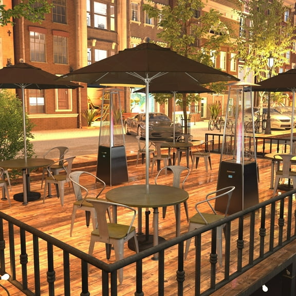 California Umbrella 7.5' Rd. Aluminum Frame, Fiberglass Rib Market Umbrella, Push Open,Anodized Silver Finish, Pacifica Fabric Mocha