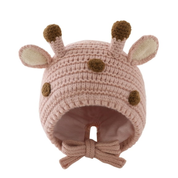 WOYY Baby Knitted Winter Hat Cute Ears Soft Warm Adjustable Beanie Cap for Boy & Girl