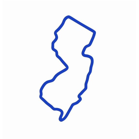 State Map Outline New Jersey Vinyl Decal Sticker UV & Waterproof Bumper Window Laptop Automotive Water Bottle Gift accessories – BLUE 5"
