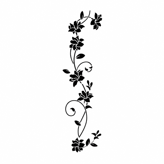 LOVARIA Black Flower Vine Wall Stickers,Simplicity Floral Art Wall Decals Removable Vinyl Peel and Stick for Bathroom Living Room Bedroom Home Decorations Flower Wall Decals