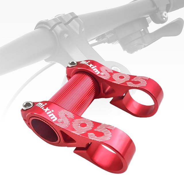 DYNWAVECA Double Potence Vélo Pliant Potence Guidon Réglable Potence avant Extension Potence pour Vélo Pliant Accessoire de Réparation Rechange Rouge