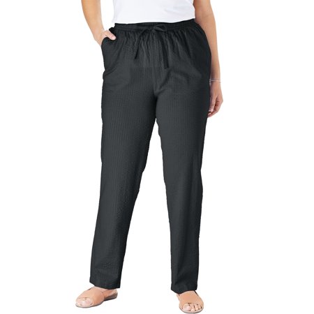 - Woman Within Plus Size Petite Seersucker Pants
