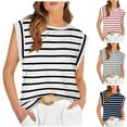 thumbnail image 5 of Lovskoo Tank Tops for Women Round Neck Summer Trendy Casual Sleeveless T-Shirt Top Blouse Navy XL, 5 of 5