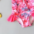 thumbnail image 5 of Ymyiu Infant Swimsuit Girl Long Sleeve Infant Baby Girl Swimsuit Long Sleeve One-Piece Swimwear with Hat Rash Guard Zipper Bathing Suit Beach Wear Size 6-7 Years (Hot Pink,6-7 Years), 5 of 8