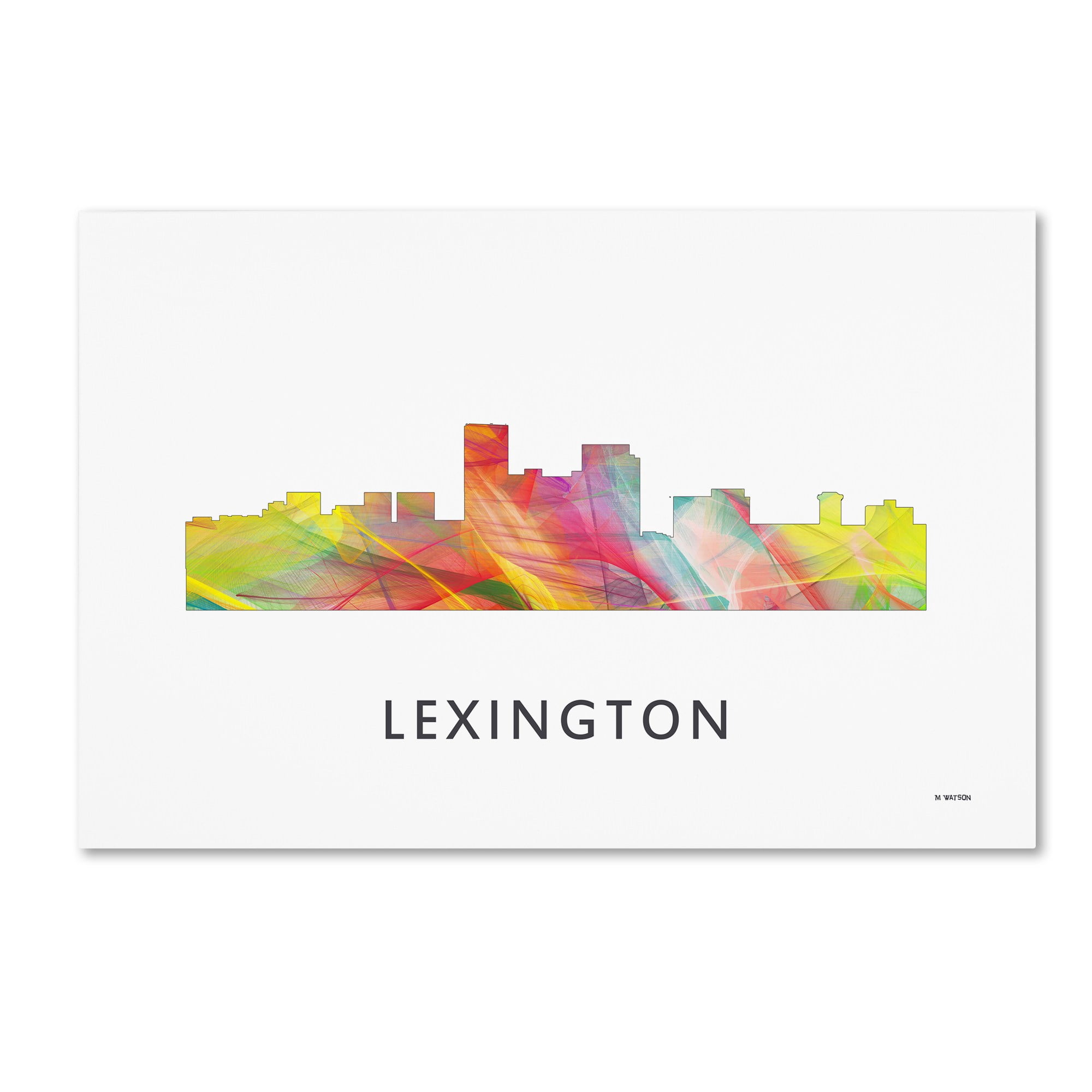 Lexington Kentucky Skyline WB-1' Canvas Art by Marlene Watson