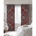 thumbnail image 4 of Red Boho Blackout Curtains for Bedroom Living Room Darkening Curtains 54 Inch Long Southwest Aztec Ethnic Abstract Patterned Short Curtain for Small Window Treatment Grommet Drapes 42"x54"x2, 4 of 9