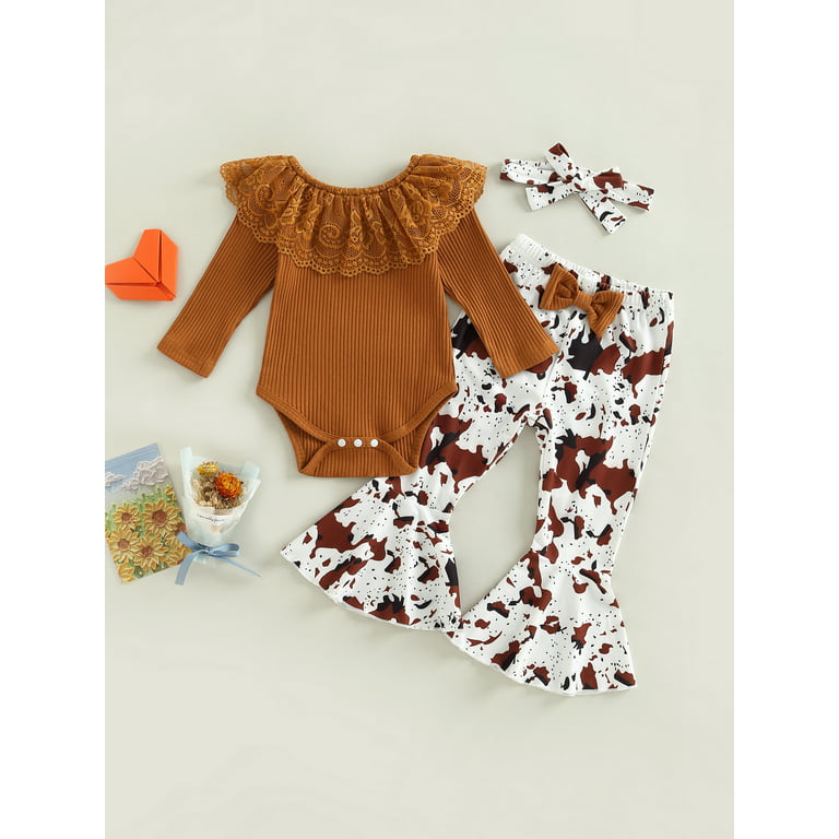 Baby Bell Bottoms Toddler Newborn Girl Outfits Fall Winter 3 6 9 12 18  Months Floral Print Flare Pants 