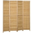 thumbnail image 2 of HOMCOM Bamboo Woven 4 Panel Room Divider, 5.5', Natural, 2 of 9