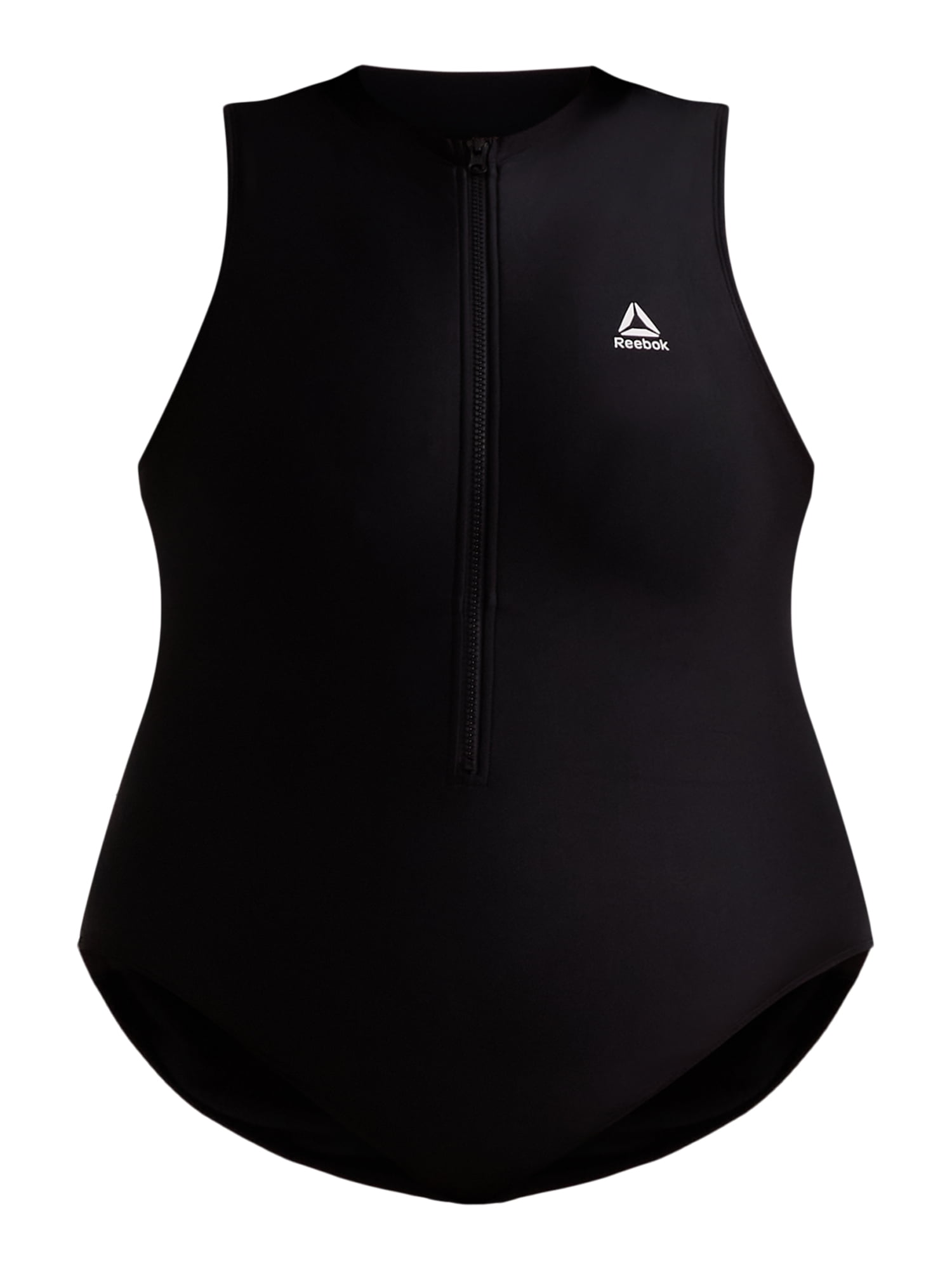 Reebok Women's Swim High Neck Zip Up One Piece Swimsuit UPF 50+, Sizes XS-XXL
