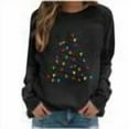 thumbnail image 5 of Tqyyweavej Christmas Shirts for Women Crewneck Merry Christmas Tree Long Sleeve Shirt Xmas Holiday Party Pullover Sweater Tops, 5 of 5