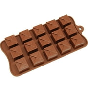 Silicone Chocolate Candy Molds - Non Stick, BPA Free, Reusable 100% Silicon & Dishwasher Safe Silicon - Kitchen Rubber Tray For Ice, Crayons, Fat Bombs and Soap Molds (Square [15 Cup])