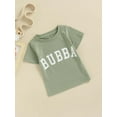thumbnail image 3 of Franhais Kids Summer T-Shirt, Letters Print Round-Neck Short Sleeve Pullover Tops for Girls, Boys, 1-6 Years, Green, 3 of 8