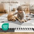 thumbnail image 4 of ODIKA 4'x6' Black White Gray Monochrome Geometric Washable Area Rug Modern Abstract Diagonal Lines Dots Blocks Stain Resistant, Low Pile, Easy Care for Dorm Room, Small Living, 4 of 7