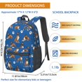 thumbnail image 3 of Boxer and Dog Paw Print Blue Pattern 17" Waterproof Oxford School Backpacks for Teens, S-Shape Padded Straps, for School, Travel, Hiking, Camping, 3 of 5