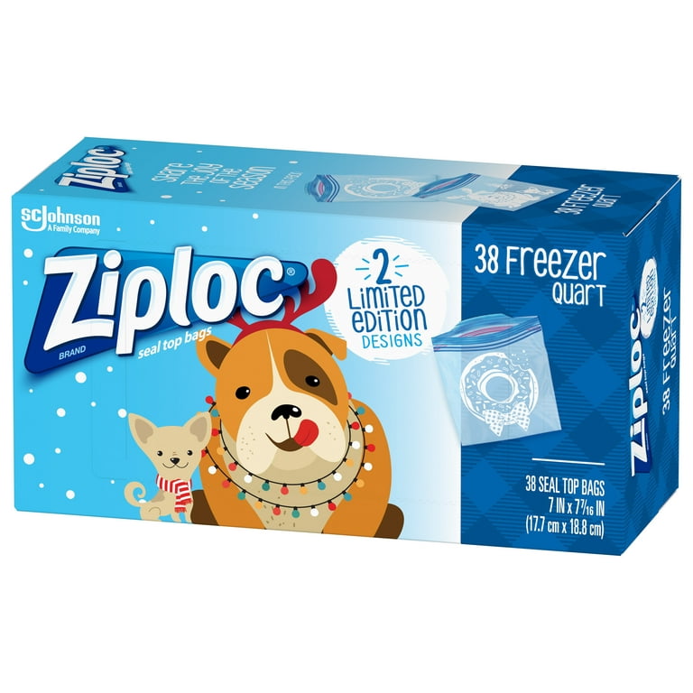 Lot of 4 Limited Edition Ziploc Large Freezer Holiday Storage Bags