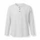 thumbnail image 5 of Ceisia Men's Cotton-Linen Henley Neck T-Shirt | Relaxed Long-Sleeve Solid Casual Top Gift, 5 of 5