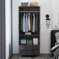 thumbnail image 2 of Brafab 71" Modern Functional Armoire Wardrobe Closet with Adjustable Shelf, Hanging Rail, and 2 Wide Drawers, 2 of 6