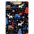 thumbnail image 1 of FMSHPON Christmas Trees Reindeer Snowflakes Clipboard Hardboard Wood Nursing Clip Board and Pull for Standard A4 Letter 13x9 inches, 1 of 8