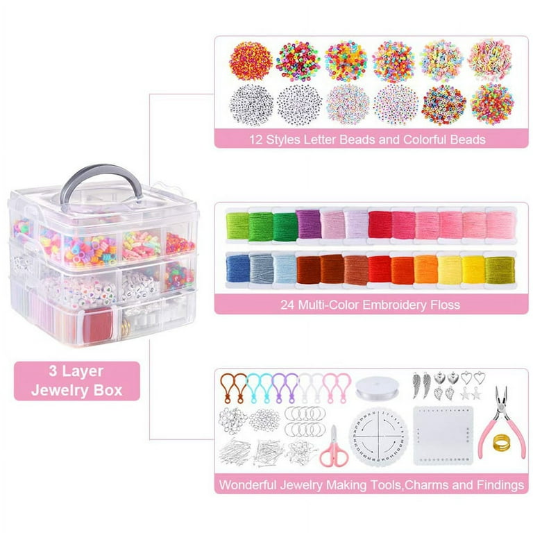 Friendship Bracelet Making Beads Kit, Letter Beads, 22 Multi-Color  Embroidery Floss "A-Z" Alphabet Beads Bracelets String Kit for Friendship  Bracelets, Jewelry Making Size 22 