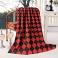 thumbnail image 2 of Red Black Checkerboard Checkered Pattern Blanket,Comfortable Soft Flannel Throw Blanket,All Season,Warm Lightweight Blankets for Sofa Bed Couch Living Room Chair,60"x80", 2 of 4