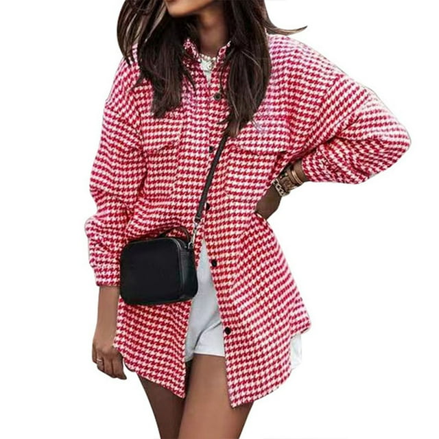 Femmes Chemise Décontractée, Femmes Chemise Décontractée Femme Bouton Chemise à Carreaux Chemise Imprimée Performance Conduite