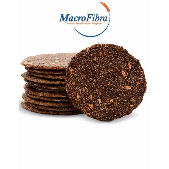 Galleta Cocoa Oblea Avena Amaranto Macrofibra Integral sin Azucar Vegano sin Gluten sin Lactosa Macrobiotico E Integral 3 Botes c/12 Pzas