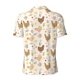thumbnail image 3 of Vsdgher Chicken Family Print Men's Short Sleeve Stretch Polo Shirt, Moisture-Wicking Performance Polo Shirt, 3 of 8