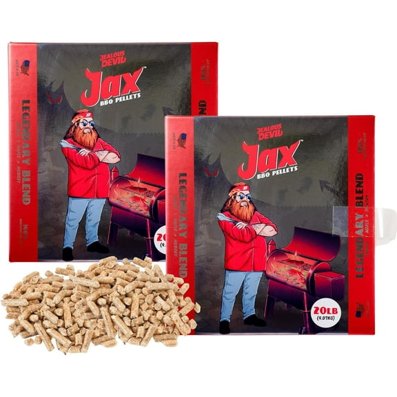 Jealous Devil Jax Legendary Blend BBQ Pellets 2 Pack - Made from Cherry, Maple, and Hickory Hardwoods - 100% Natural