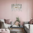 thumbnail image 4 of LNC Modern Drum Chandelier Crystal 3-Light Gold Island Pendant with Glass Shade for Living Room, 4 of 6