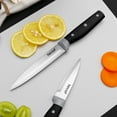 thumbnail image 3 of Hecef 6-Piece High Carbon Stainless Steel Kitchen Knife Set with Block, Scissors, Sharp, Rust Proof, 3 of 10
