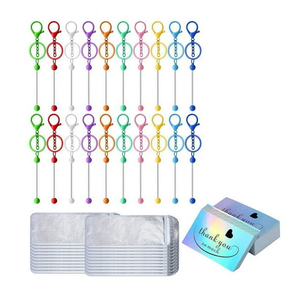 Beaded Keychain Lobster Claw Clasp Beaded Chain Keyring DIY Key Chain Component for Jewelry Making Supplies