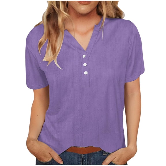 Womens Tops Dressy Casual Business Work Blouses Short Ruffle Sleeve V Neck Cute Summer Shirts Trendy Outfits