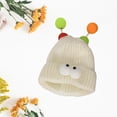 thumbnail image 3 of Gorro de punto divertido de Monstruito Gorro de punto para caminar, mochilear, escalar Beige Blanco, 3 of 9