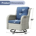 thumbnail image 4 of Bellefurn Outdoor Swivel Rocker Chairs Set of 2,Patio Wicker Swivel Glider Chairs Patio Rocking Chairs with Side Table Patio Furniture Set for Porch Deck Backyard Garden, 4 of 8