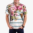 thumbnail image 3 of Rocae Bird and Floral for Men's Short Sleeve Polo Shirt, Quick Drying Performance Moisture Wicking Sports Men's Golf Shirt XX-Large, 3 of 9