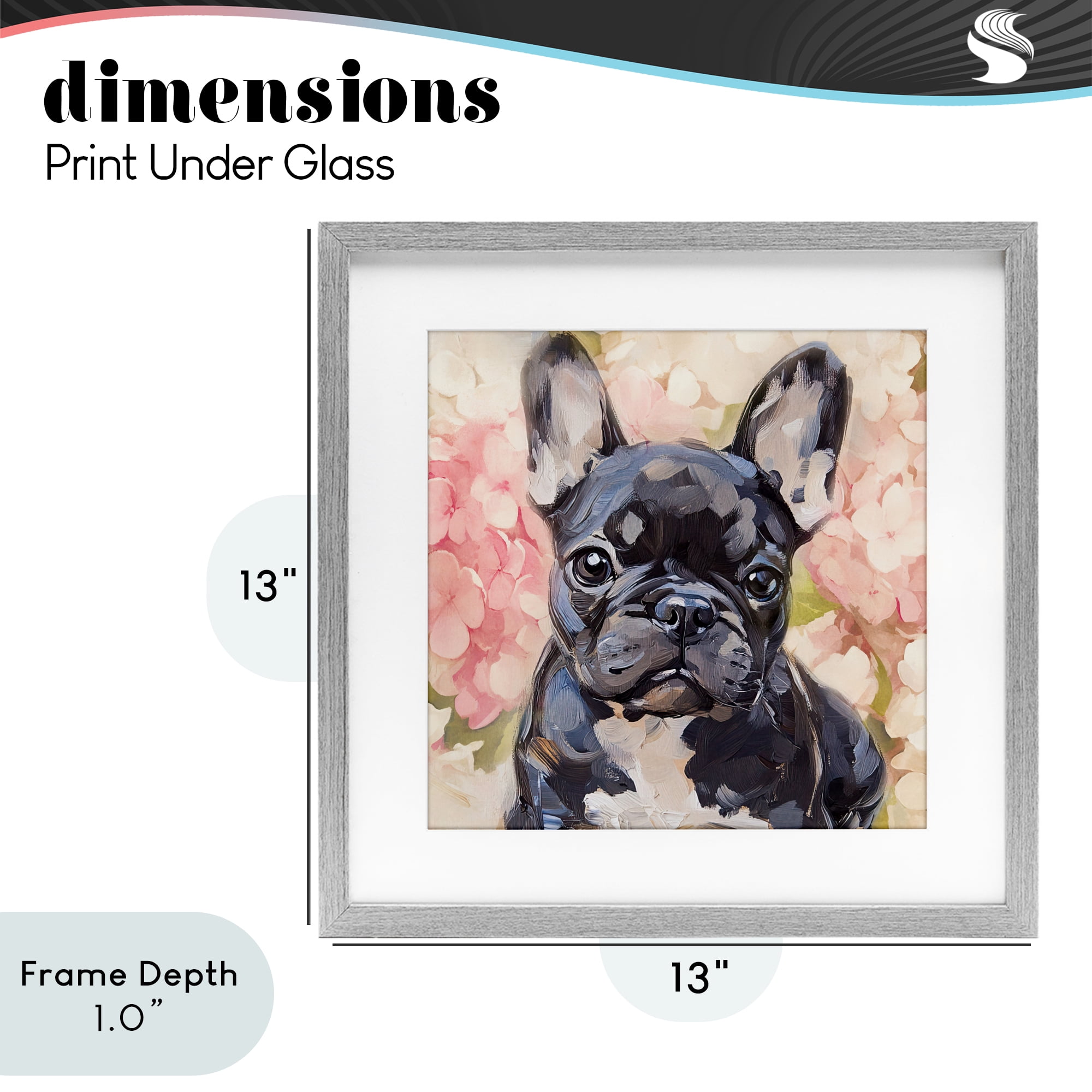 Stupell Industries Sweetest Little Bulldog Gray Framed Print Under Glass, design by Tina LeCour