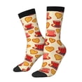 thumbnail image 2 of Uemuo Cups of Tea Pattern Women's Crew Socks, Soft Durable Breathable Moisture-Wicking with Odor Control Cotton socks, 2 of 9