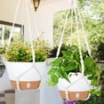 thumbnail image 2 of QCQHDU 2 Pack 10 inch Plastic White Hanging Planters with 3 Hooks, Hanging Plant Pot Basket with Drainage Hole for Garden Home, 2 of 6