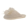 thumbnail image 2 of SYMSHOES Womens Plush Decorative Fuzzy Slippers - White Open Toe Slippers with Flower Feather Pearl, Soft Nylon Spandex Indoor Outdoor House Slippers US 5.5-7.5,Size 36, 2 of 9