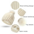 thumbnail image 5 of Yigetop Winter Beanie Womens Winter Knitted Beanie Hat with Faux Pom Warm Knit Cap Beanie Hats for Women Girls Winter Hat Beige One Size, 5 of 6