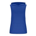 thumbnail image 5 of Ecqkame Men's Cotton Hooded Tank Top Sleeveless Solid Color Lightweight Casual Shirts Gym Workout Muscle Shirt 02-Blue XL, 5 of 5