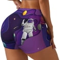thumbnail image 2 of Kdxio Astronaut Print Workout Shorts for Women Seamless Soft Smooth Gym Yoga Scrunch Active Shorts, 2 of 9